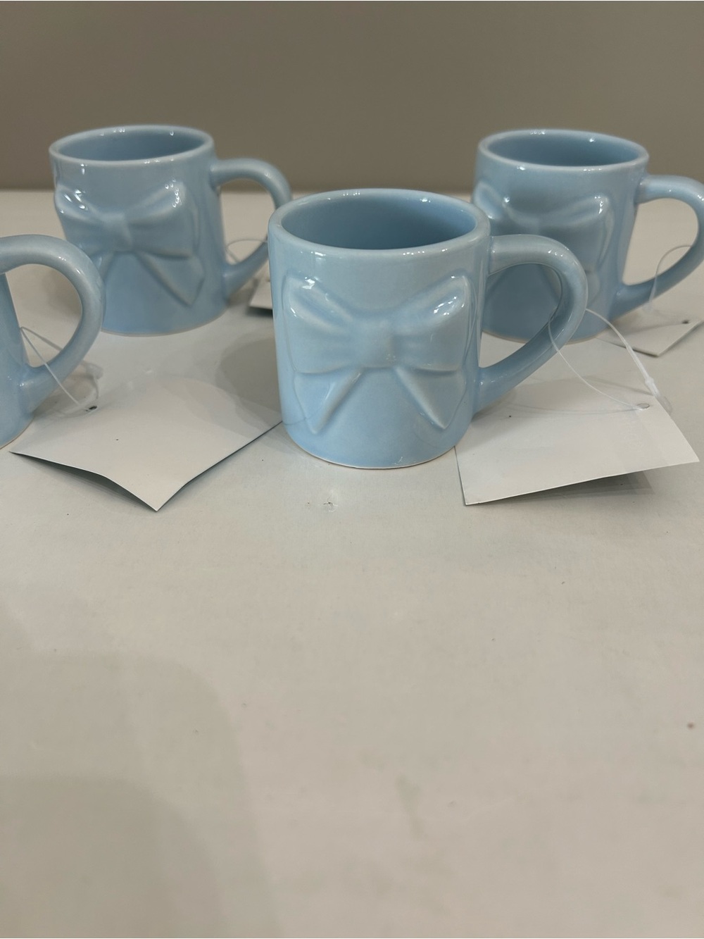 The Spring Shop Light Blue Ceramic Mini Mug Set with Bow Detail - Picture 2 of 5